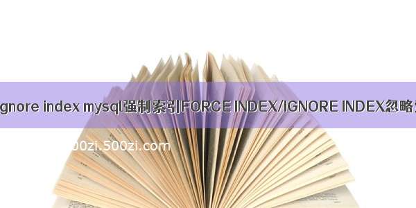 mysql ignore index mysql强制索引FORCE INDEX/IGNORE INDEX忽略索引