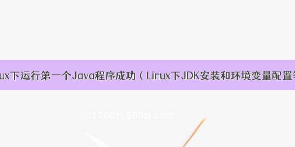 Linux下运行第一个Java程序成功（Linux下JDK安装和环境变量配置等）