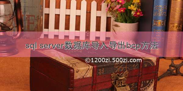 sql server数据库导入导出bcp方法