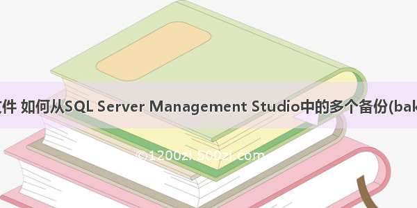 .bak 服务器备份文件 如何从SQL Server Management Studio中的多个备份(bak)文件还原数据库...