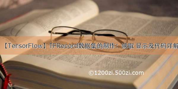 【TensorFlow】TFRecord数据集的制作：读取 显示及代码详解