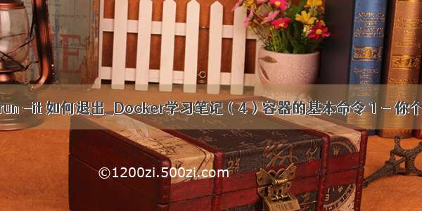 docker run -it 如何退出_Docker学习笔记（4）容器的基本命令 1 - 你个小秃头