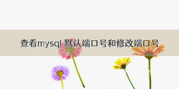 查看mysql 默认端口号和修改端口号