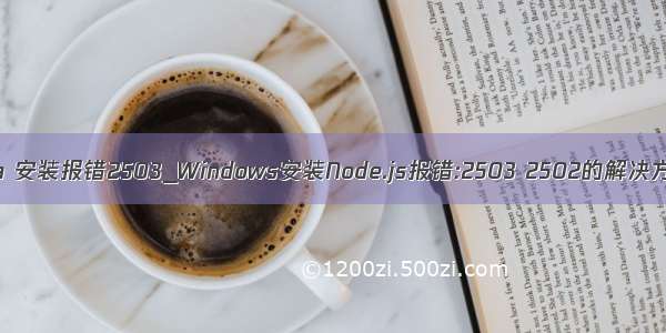 java 安装报错2503_Windows安装Node.js报错:2503 2502的解决方法