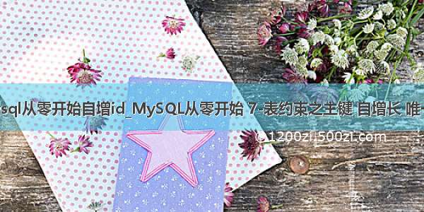 mysql从零开始自增id_MySQL从零开始 7-表约束之主键 自增长 唯一键