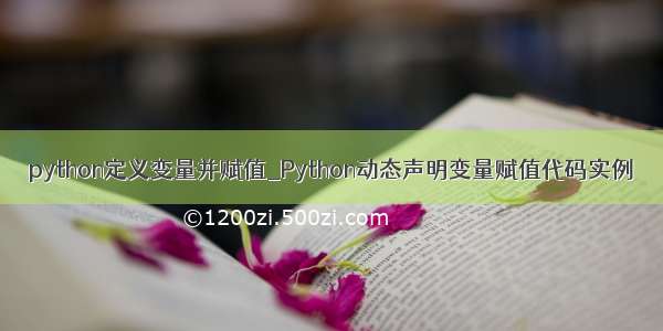 python定义变量并赋值_Python动态声明变量赋值代码实例