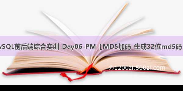 Bootstrap4+MySQL前后端综合实训-Day06-PM【MD5加码-生成32位md5码 ResultData.java