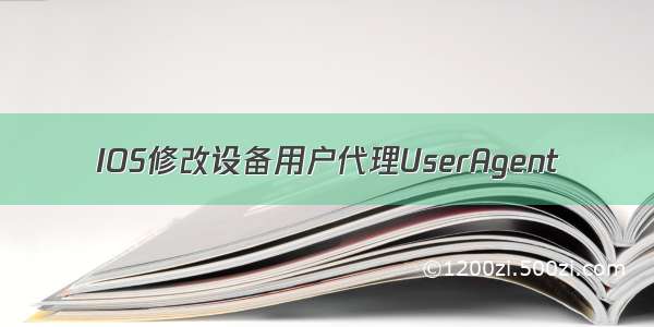 IOS修改设备用户代理UserAgent