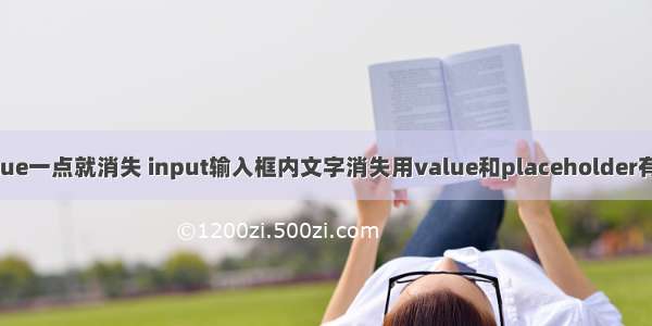 html value一点就消失 input输入框内文字消失用value和placeholder有什么区别