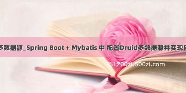druid 多数据源_Spring Boot + Mybatis 中 配置Druid多数据源并实现自由切换