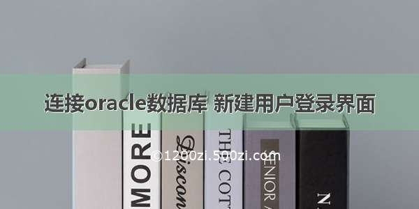 连接oracle数据库 新建用户登录界面