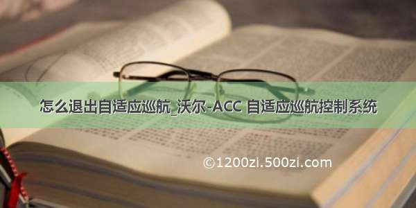 怎么退出自适应巡航_沃尔-ACC 自适应巡航控制系统