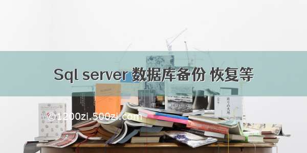 Sql server 数据库备份 恢复等