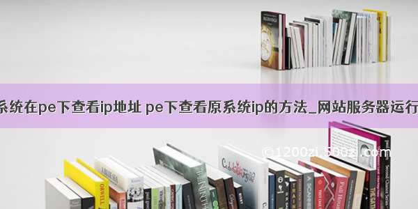 linux系统在pe下查看ip地址 pe下查看原系统ip的方法_网站服务器运行维护