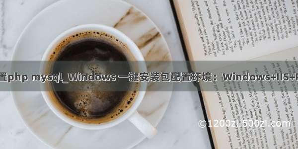 win一键配置php mysql_Windows 一键安装包配置环境：Windows+IIS+Php+Mysql