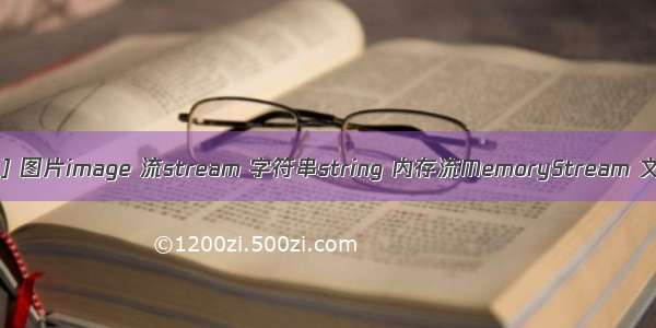 c#中字节数组byte[] 图片image 流stream 字符串string 内存流MemoryStream 文件file 之间的转换