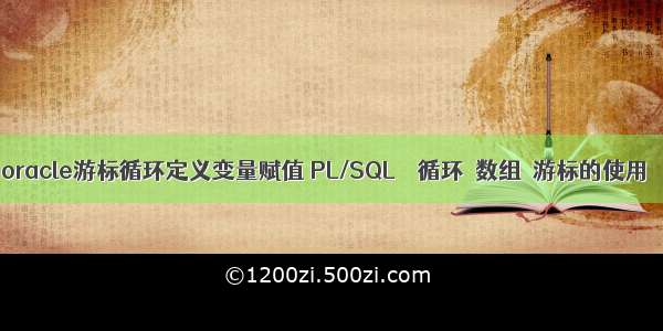 oracle游标循环定义变量赋值 PL/SQL  循环 数组 游标的使用