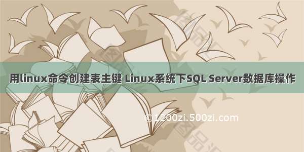 用linux命令创建表主键 Linux系统下SQL Server数据库操作