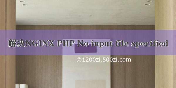 解决NGINX PHP No input file specified