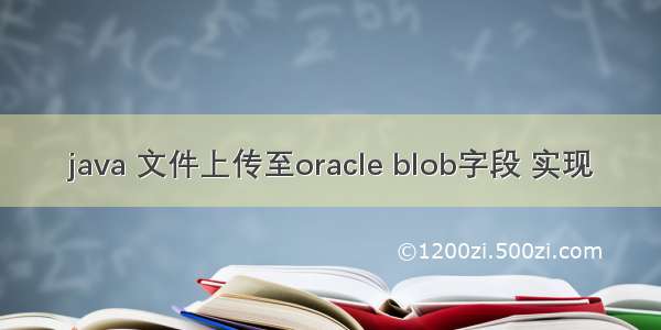 java 文件上传至oracle blob字段 实现