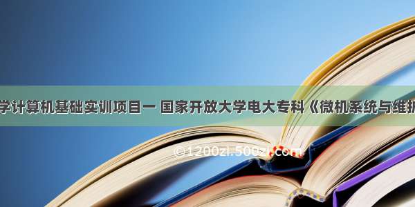 国家开放大学计算机基础实训项目一 国家开放大学电大专科《微机系统与维护》网络课实