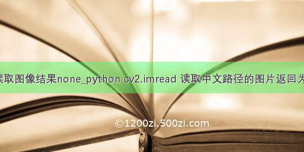 cv2.imread读取图像结果none_python cv2.imread 读取中文路径的图片返回为None的问题