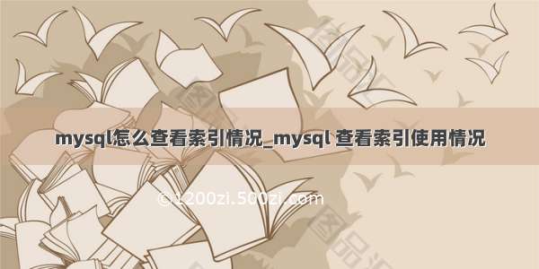 mysql怎么查看索引情况_mysql 查看索引使用情况