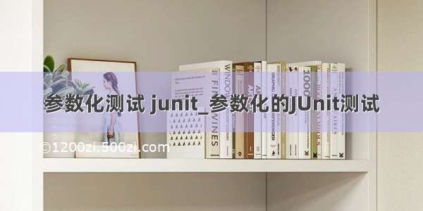 参数化测试 junit_参数化的JUnit测试