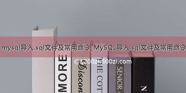 mysql导入.sql文件及常用命令_MySQL导入.sql文件及常用命令