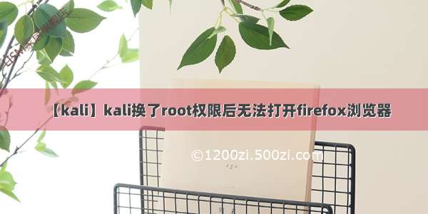 【kali】kali换了root权限后无法打开firefox浏览器