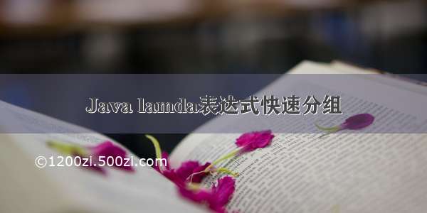 Java lamda表达式快速分组