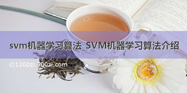 svm机器学习算法_SVM机器学习算法介绍