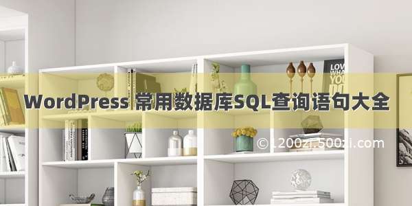 WordPress 常用数据库SQL查询语句大全