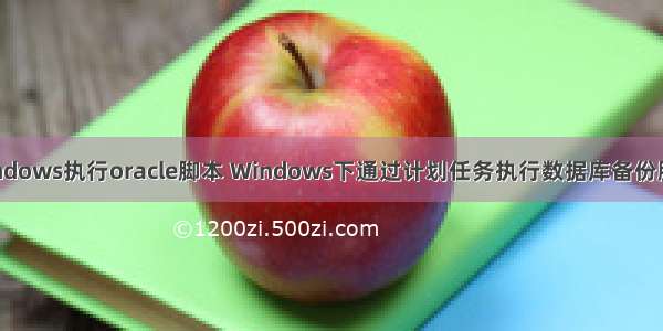 windows执行oracle脚本 Windows下通过计划任务执行数据库备份脚本