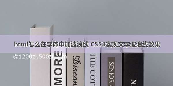 html怎么在字体中加波浪线 CSS3实现文字波浪线效果