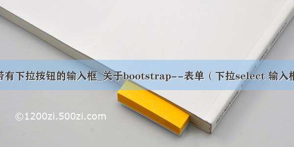 bootstrap带有下拉按钮的输入框_关于bootstrap--表单（下拉select 输入框input 文本