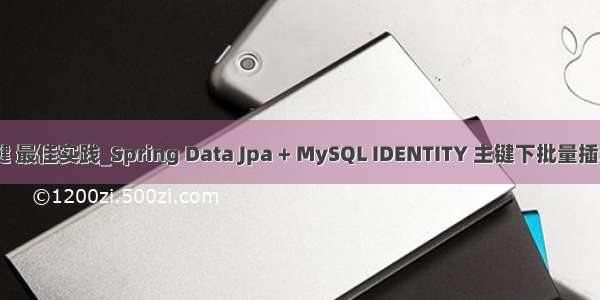 mysql 主键 最佳实践_Spring Data Jpa + MySQL IDENTITY 主键下批量插入最佳实践