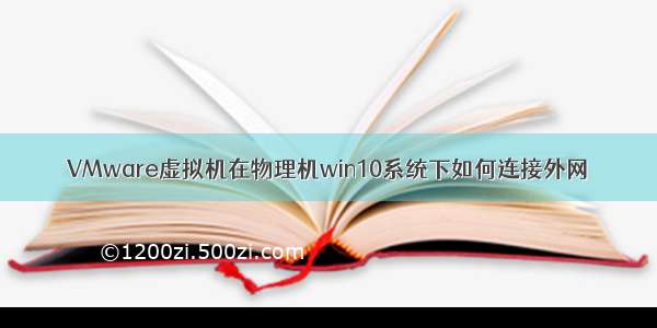 VMware虚拟机在物理机win10系统下如何连接外网