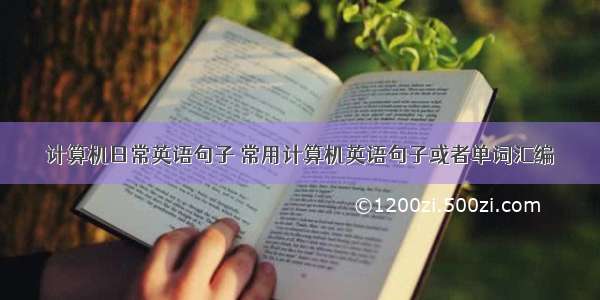 计算机日常英语句子 常用计算机英语句子或者单词汇编