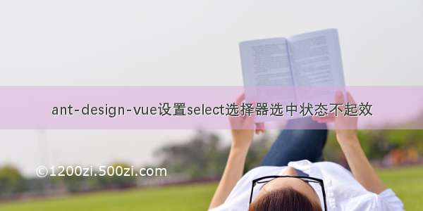 ant-design-vue设置select选择器选中状态不起效