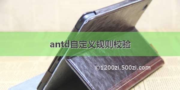 antd自定义规则校验