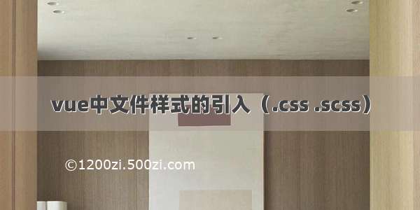 vue中文件样式的引入（.css .scss）