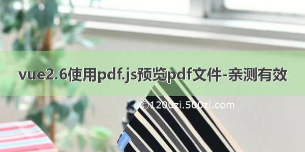 vue2.6使用pdf.js预览pdf文件-亲测有效