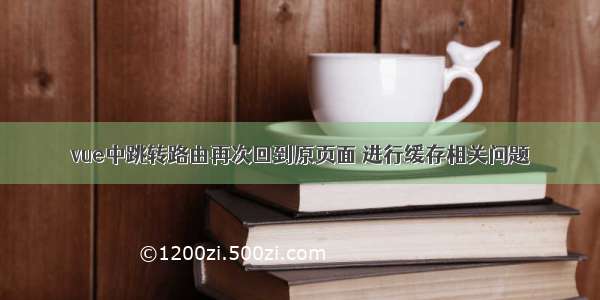 vue中跳转路由再次回到原页面 进行缓存相关问题