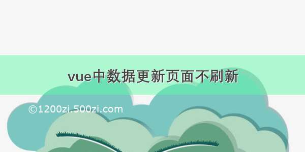 vue中数据更新页面不刷新