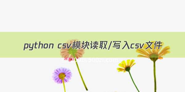 python csv模块读取/写入csv文件