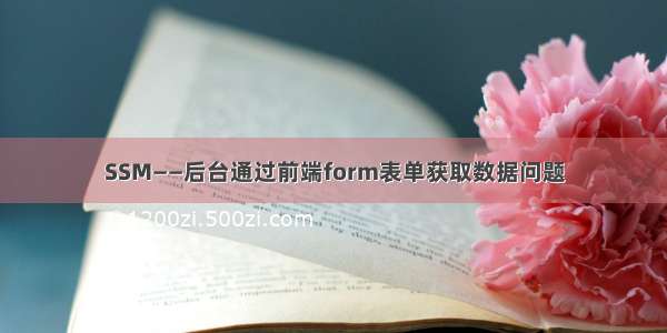 SSM——后台通过前端form表单获取数据问题