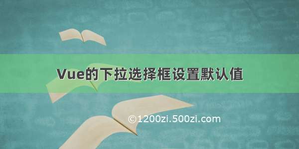 Vue的下拉选择框设置默认值