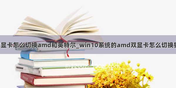 win10双显卡怎么切换amd和英特尔_win10系统的amd双显卡怎么切换独立显卡？