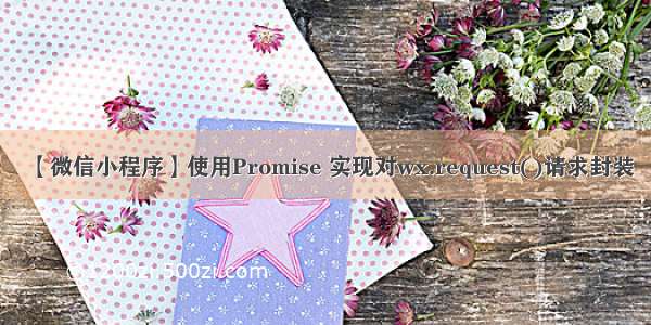 【微信小程序】使用Promise 实现对wx.request()请求封装